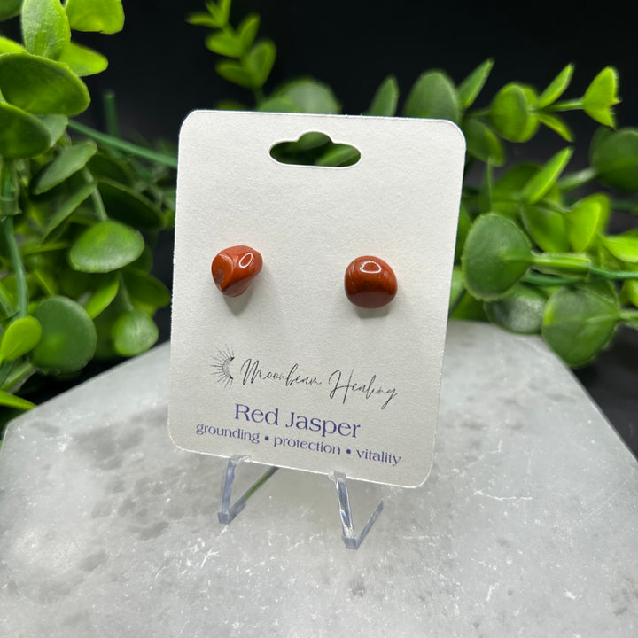 Red Jasper Stud Earrings