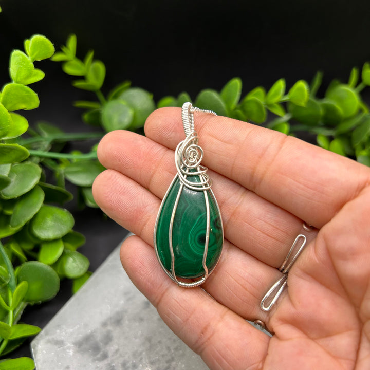 Handcrafted Malachite Sterling Silver Pendant