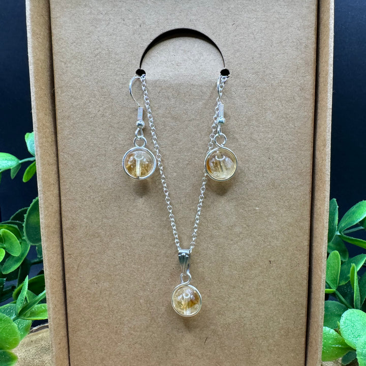 Citrine Earring & Necklace Set