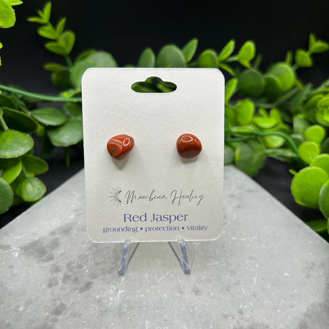 Red Jasper Stud Earrings