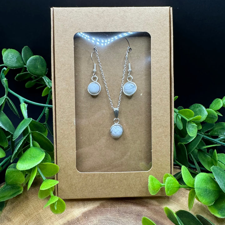 Howlite Earring & Necklace Set