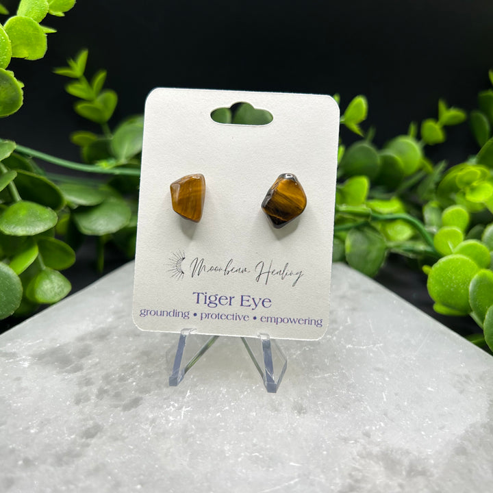 Tiger Eye Stud Earrings