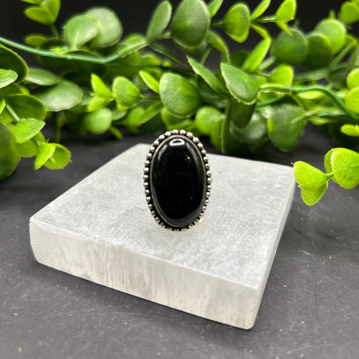 Black Onyx Oval Ring