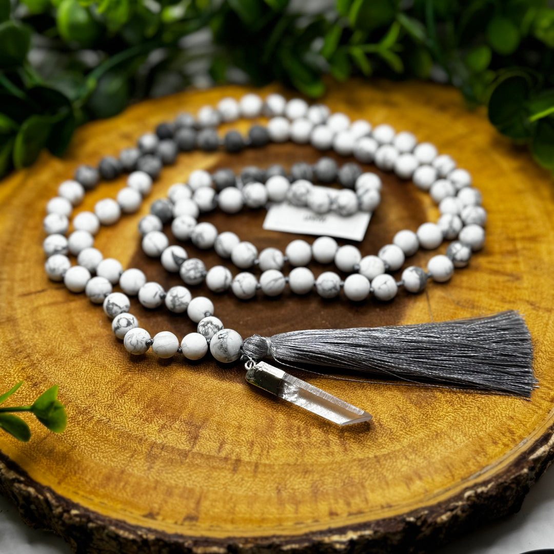 Howlite Mala Bead Necklace