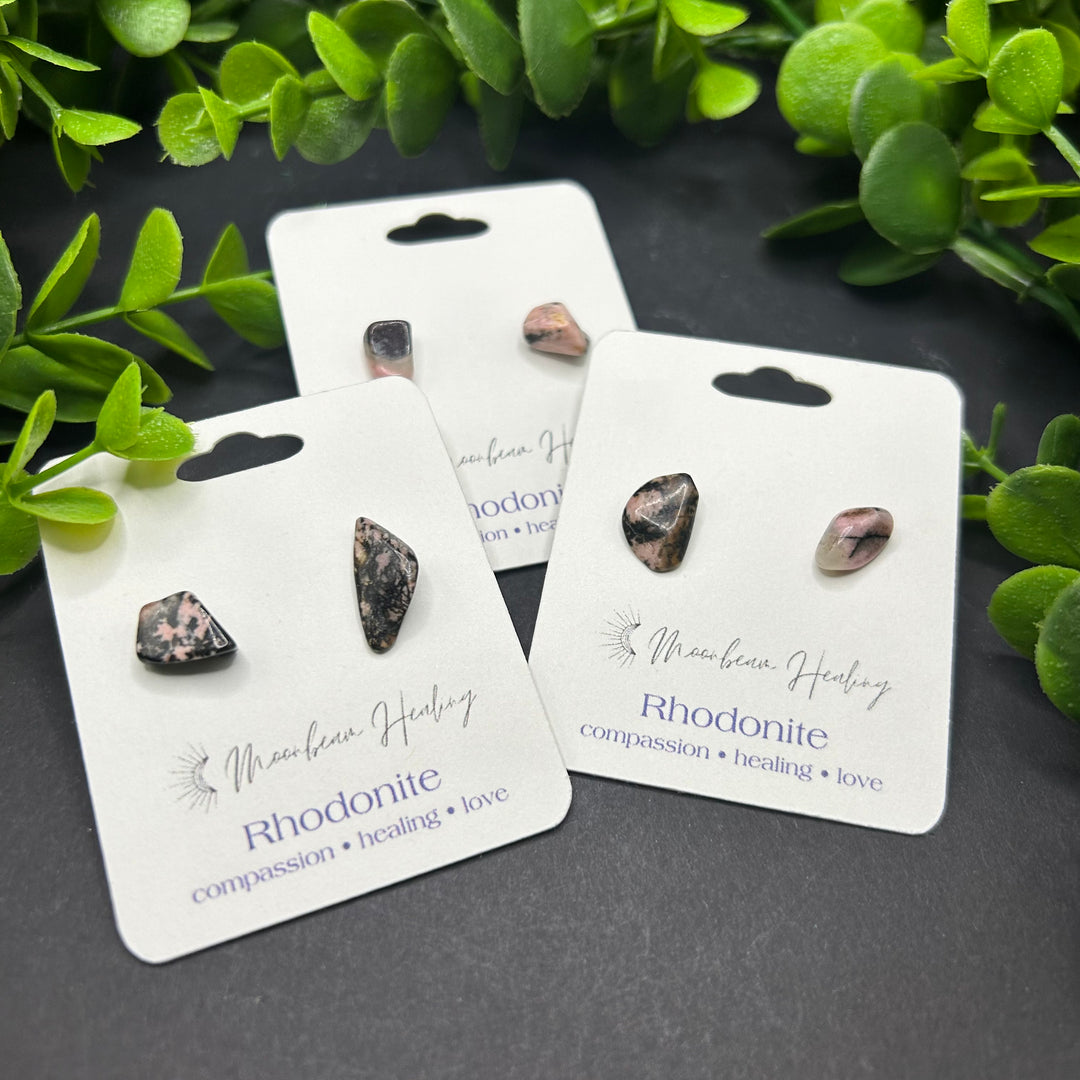 Rhodonite Stud Earrings