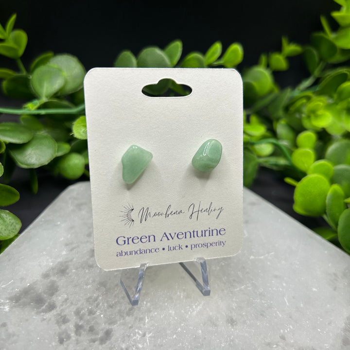 Green Aventurine Polished Earrings