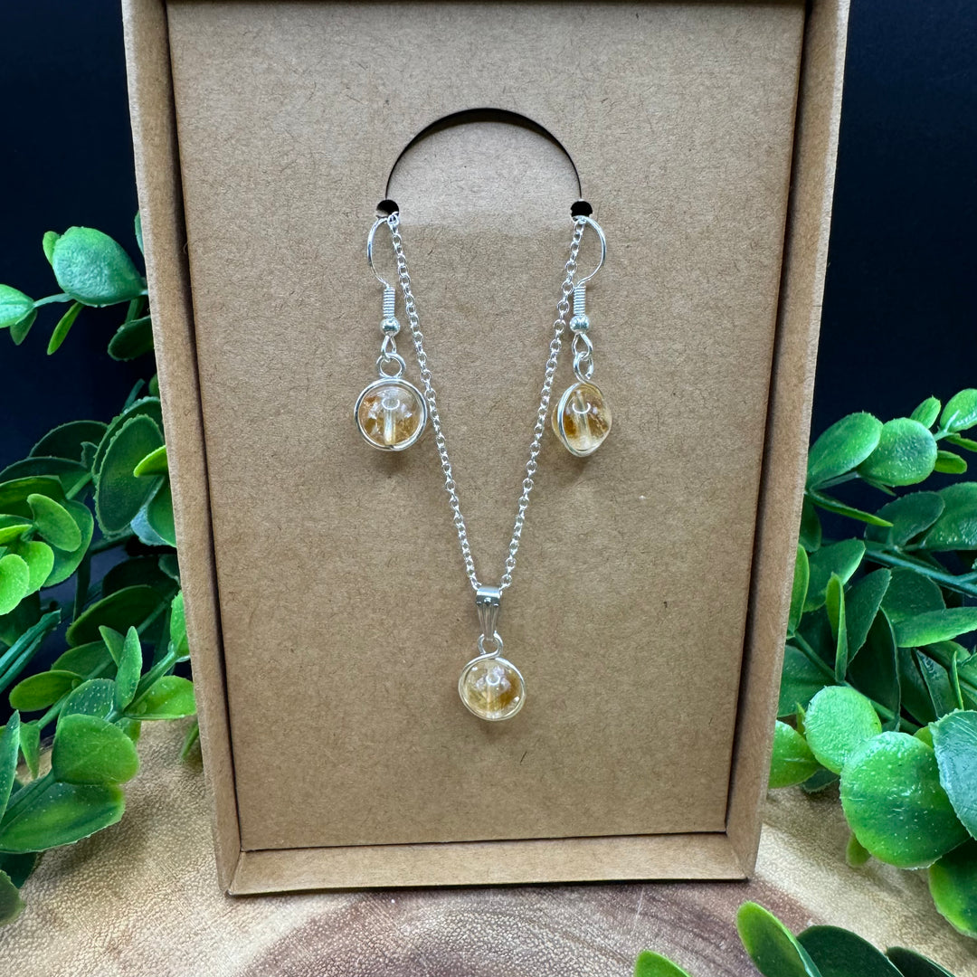 Citrine Earring & Necklace Set