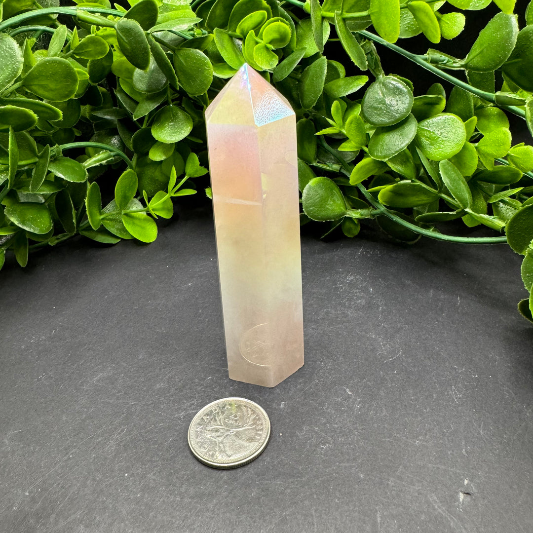 Aura Rose Quartz Polished Point #1