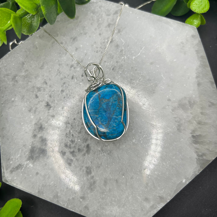 Blue Apatite Sterling Silver Pendant (#2)