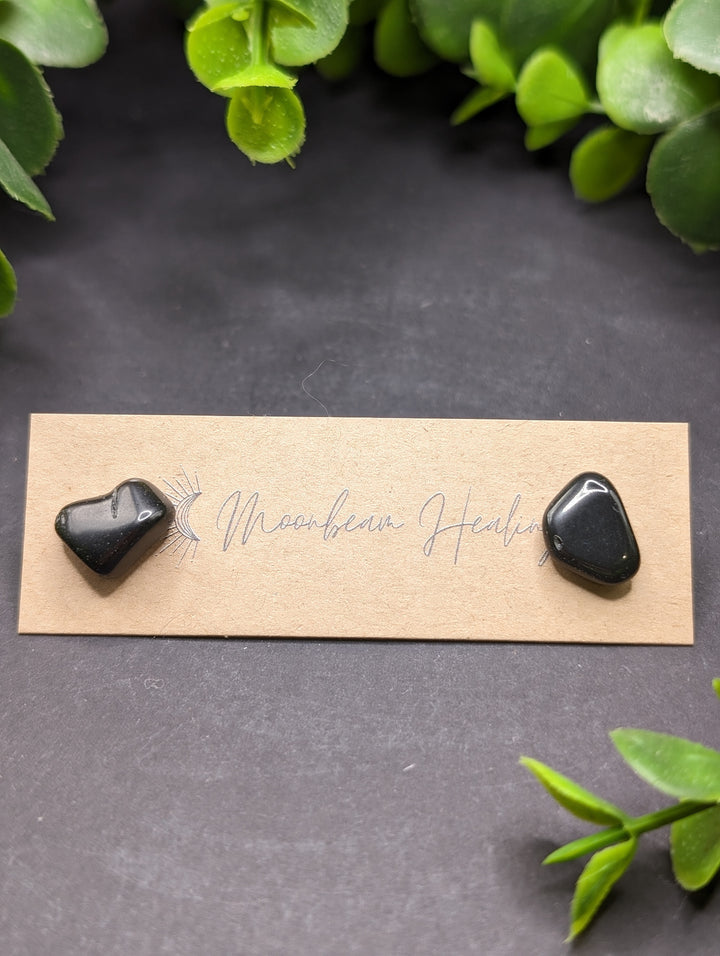 Obsidian Polished Earrings