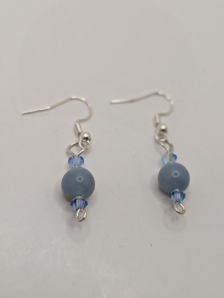 Angelite Dangle Sterling Silver Earrings