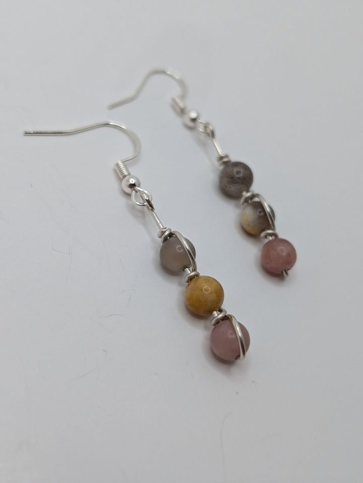 Moonstone Dangle Sterling Silver Earrings