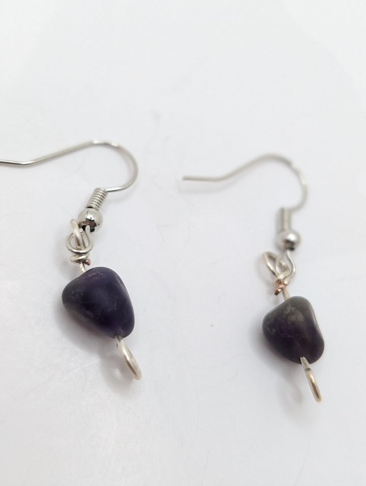 Amethyst Stone and Swirl Earrings