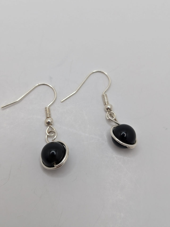 Black Obsidian Minimal Earrings