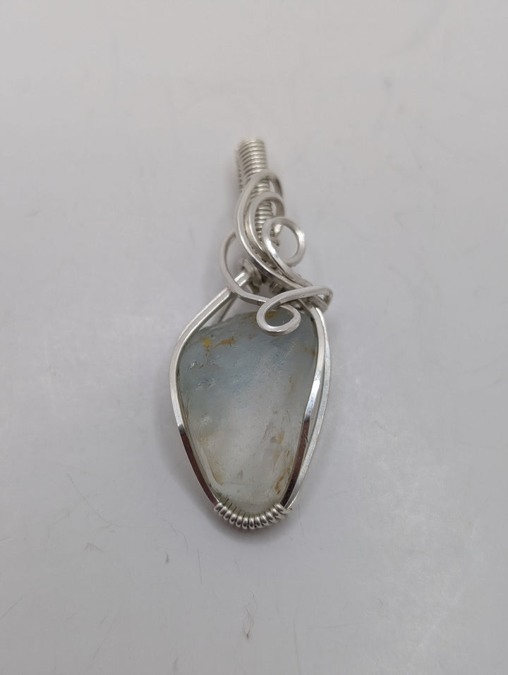 Blue Topaz Sterling Silver Wrapped Pendant