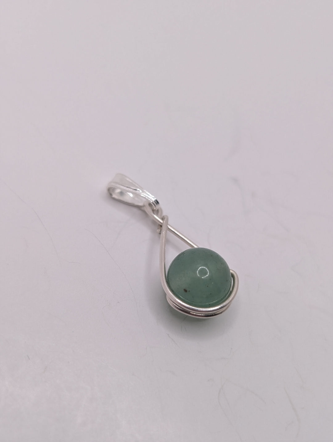 Green Aventurine Teardrop Sterling Silver Pendant