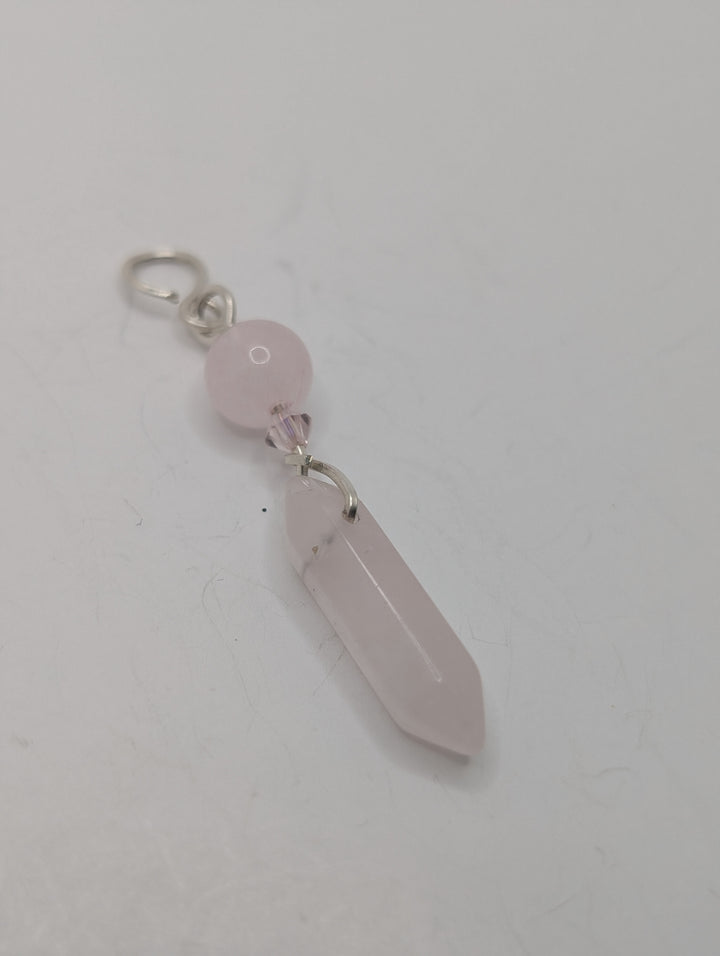 Rose Quartz Double Terminated Sterling Silver Pendant