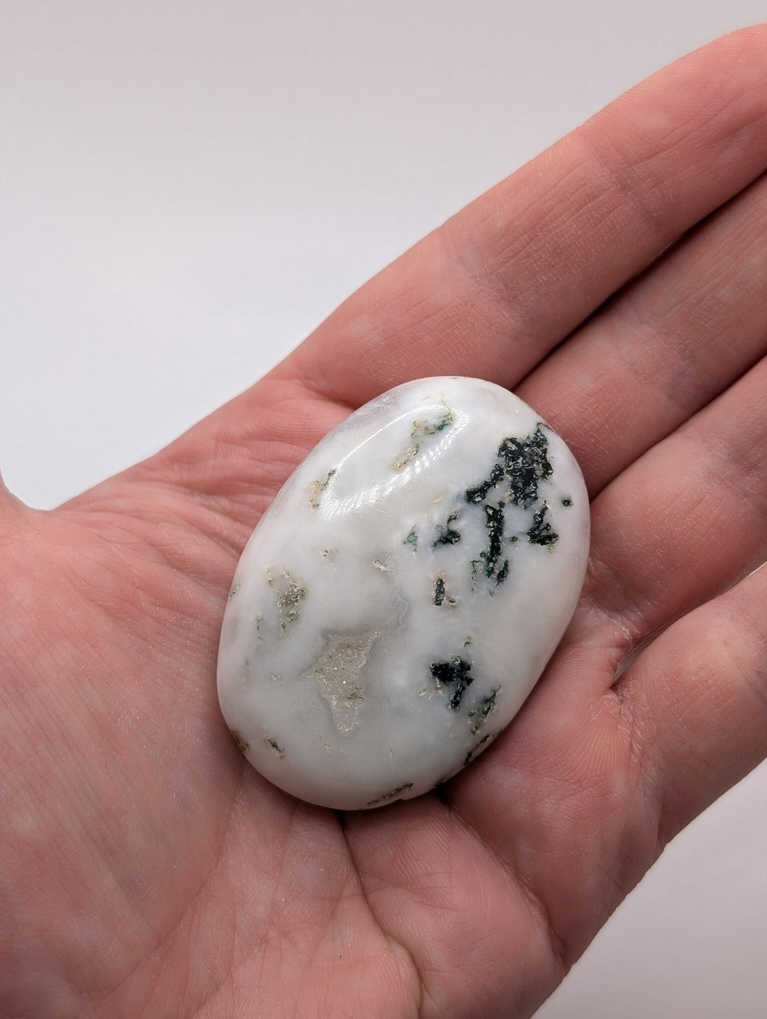 Moss Agate Palm Stone