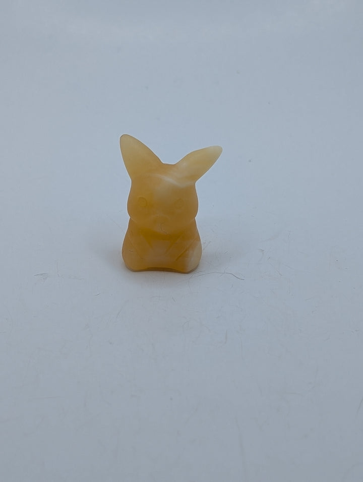 Orange Calcite Pikachu Carving