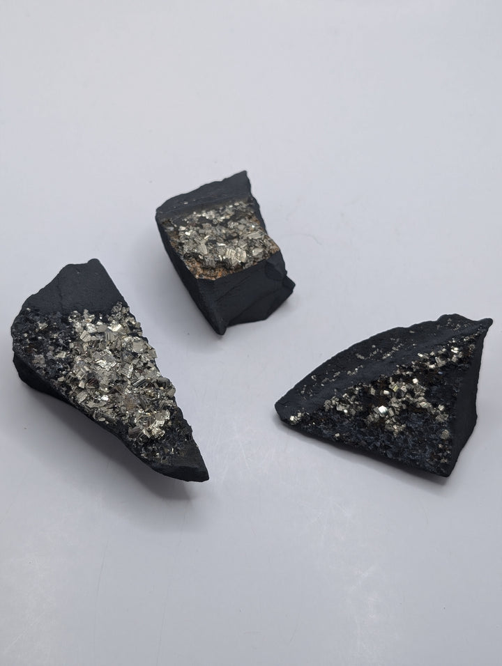 Pyrite on Shungite (Med)