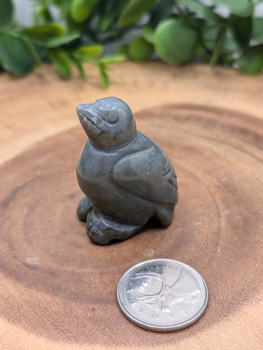 Grey Agate Bird Carving