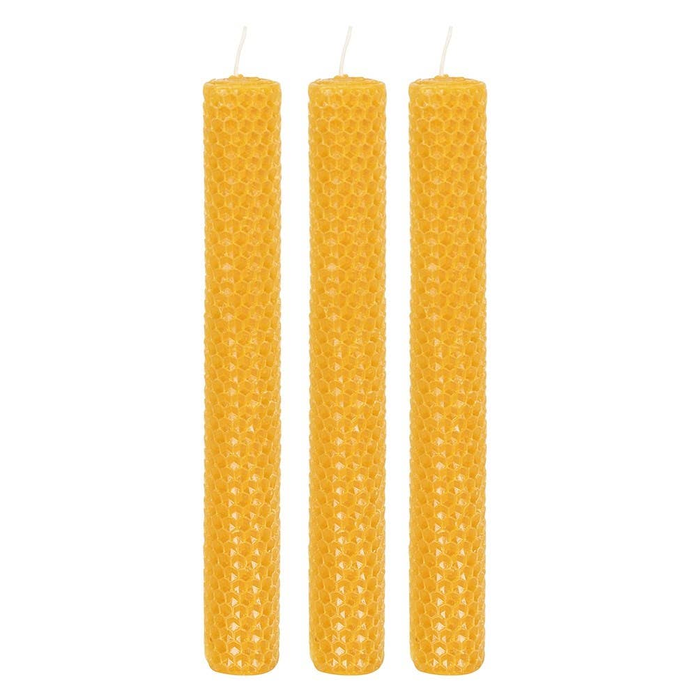Set of 3 Beeswax Candlesticks