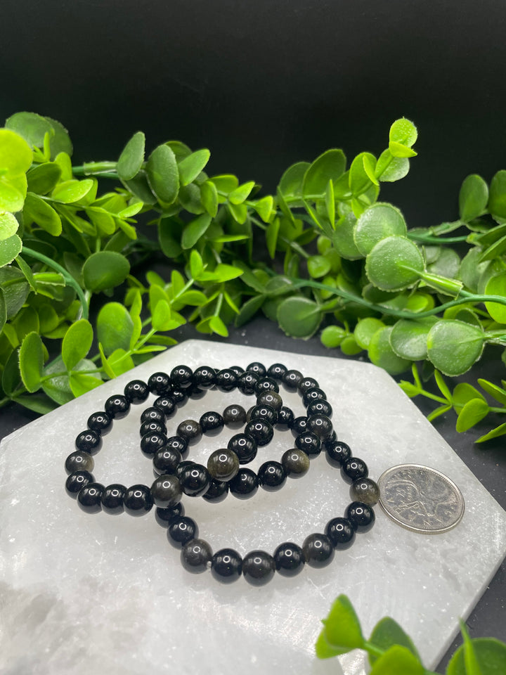 Gold Sheen Obsidian 8mm Bracelet