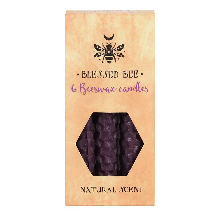 Set of 6 Purple Beeswax Magic Spell Candles