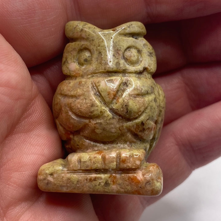Gemstone Owl Carvings