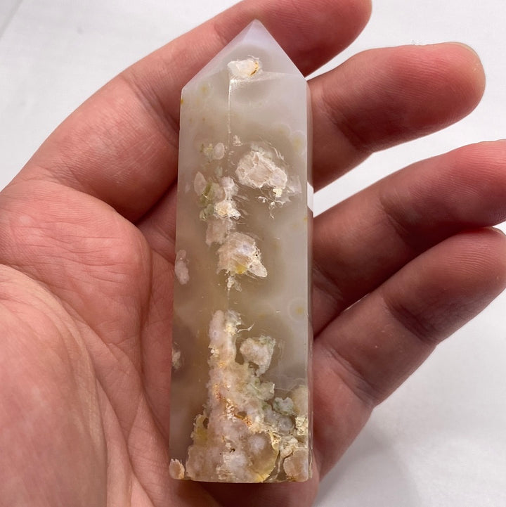 Flower Agate Polished Point 3"