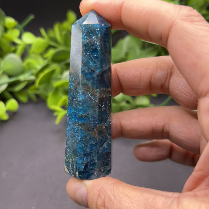 High Quality Blue Apatite Polished Point (#2)