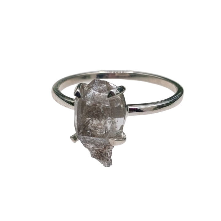 Petroleum Herkimer Diamond Sterling Silver Ring