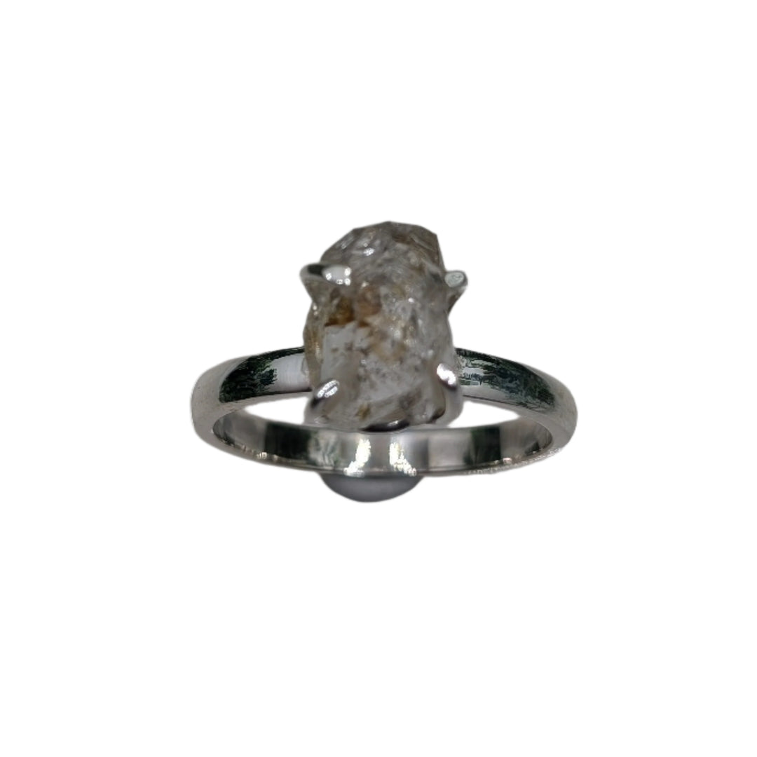 Petroleum Herkimer Diamond Ring Size 8