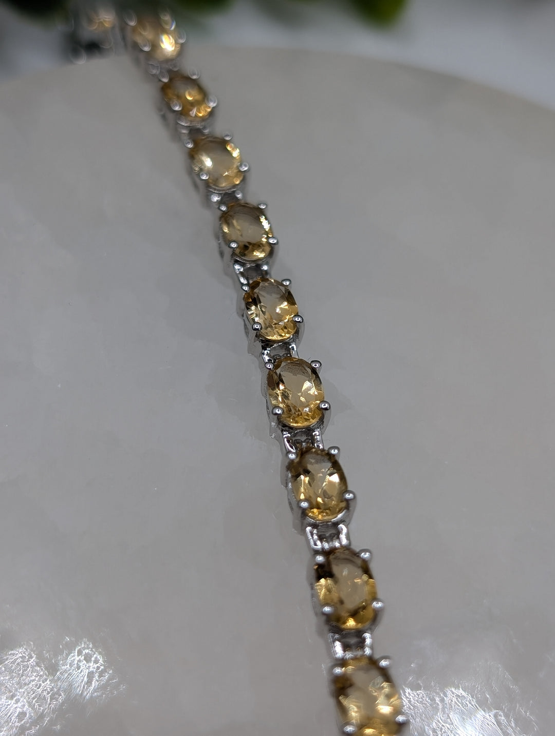 Oval Cut Citrine 7.25" Tennis Bracelet