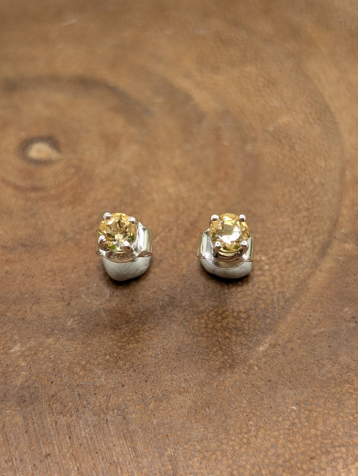 Citrine Sterling Silver Stud Earrings