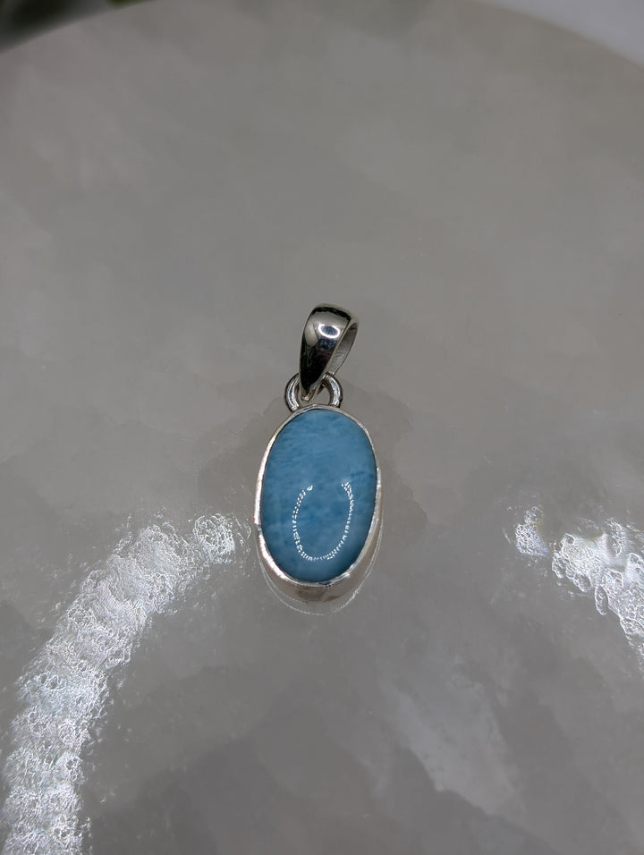 Larimar Sterling Silver Oval Pendant