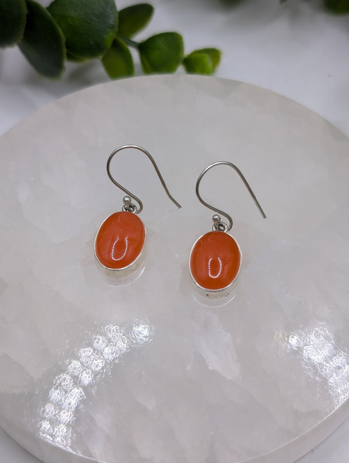 Carnelian Sterling Silver Earrings