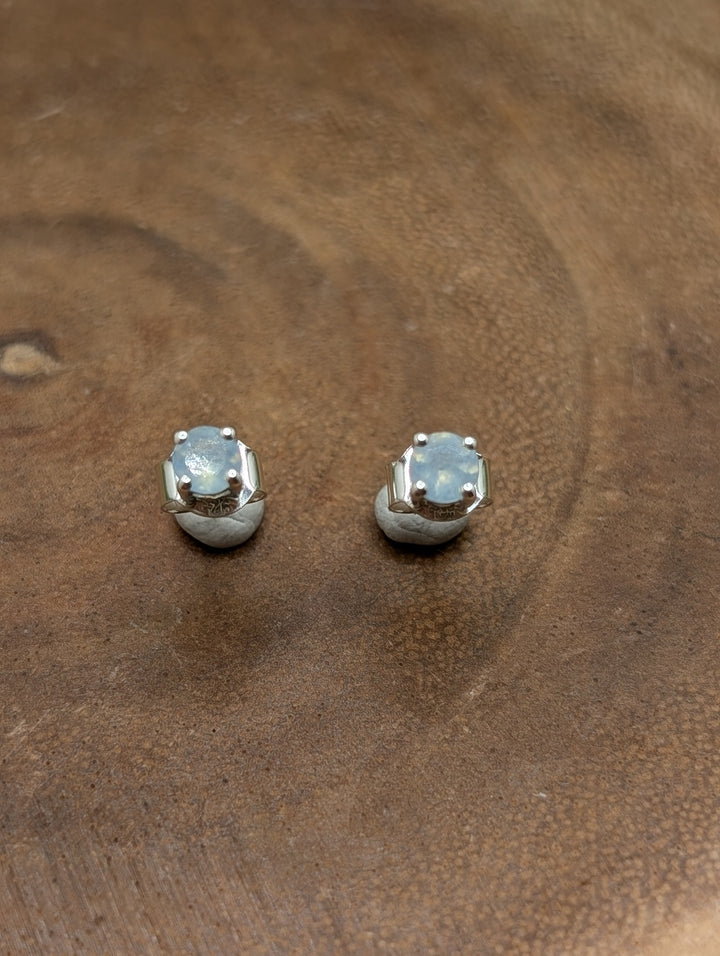 Blue Topaz Stud Sterling Silver Earrings