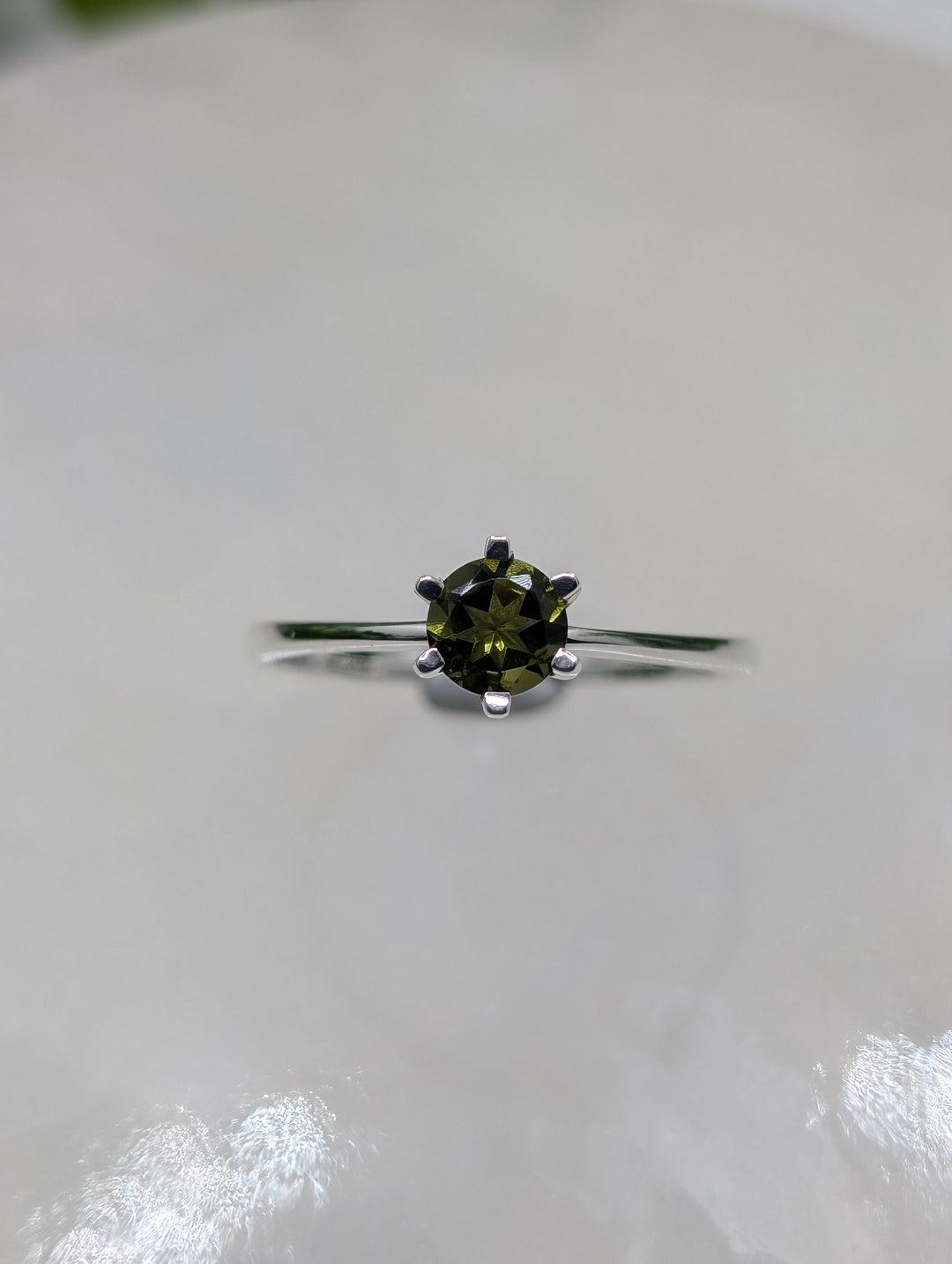 Sterling Silver Moldavite Ring