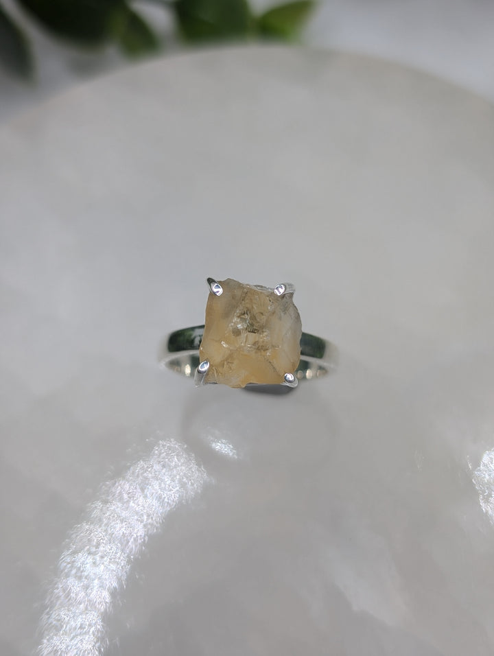 Citrine Rough Cut Sterling Silver Ring