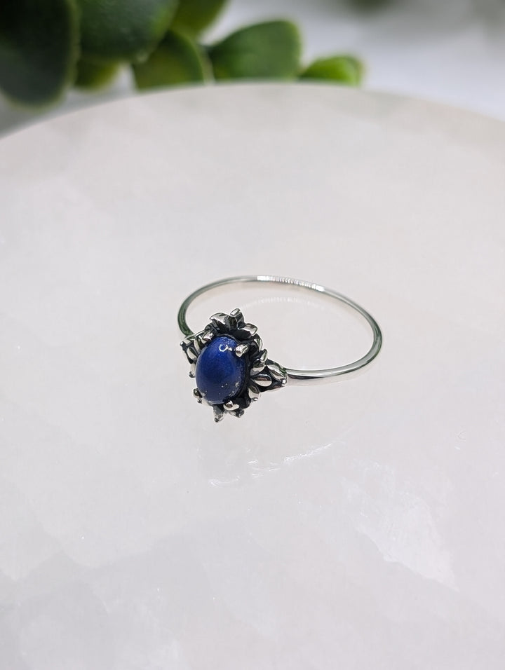 Lapis Lazuli Sterling Silver Ring Size 9