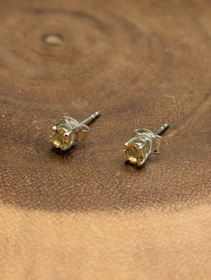 Citrine Sterling Silver Stud Earrings