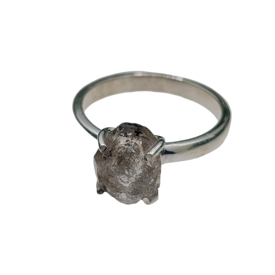 Petroleum Herkimer Diamond Sterling Silver Ring