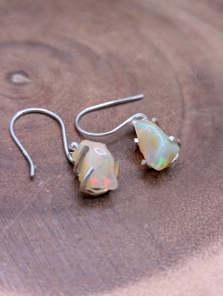 Opal Polished Nuggest Sterling Silver Earrings