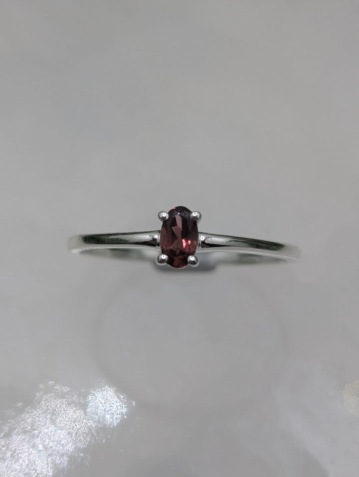 Garnet Sterling Silver Ring