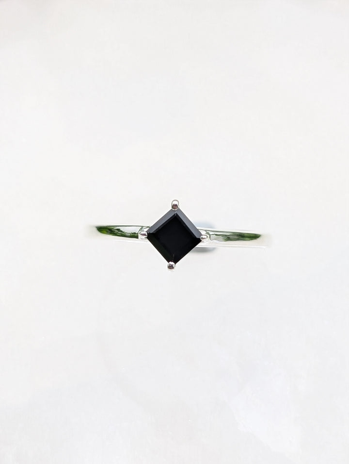 Sterling Silver Black Tourmaline Ring