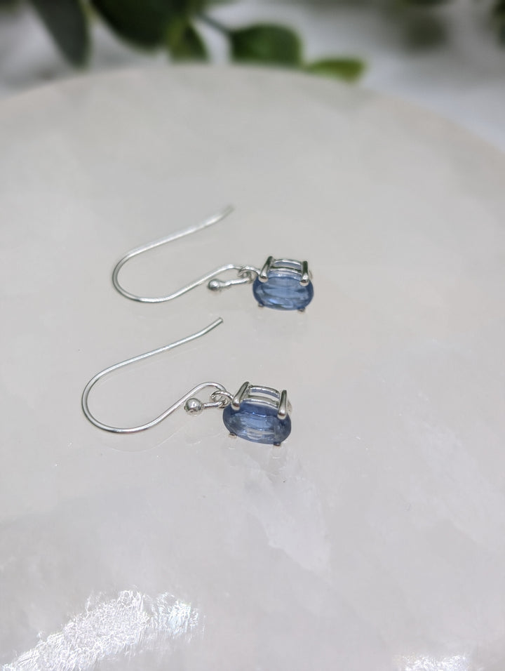 Faceted Kyanite Sterling Silver Earrings