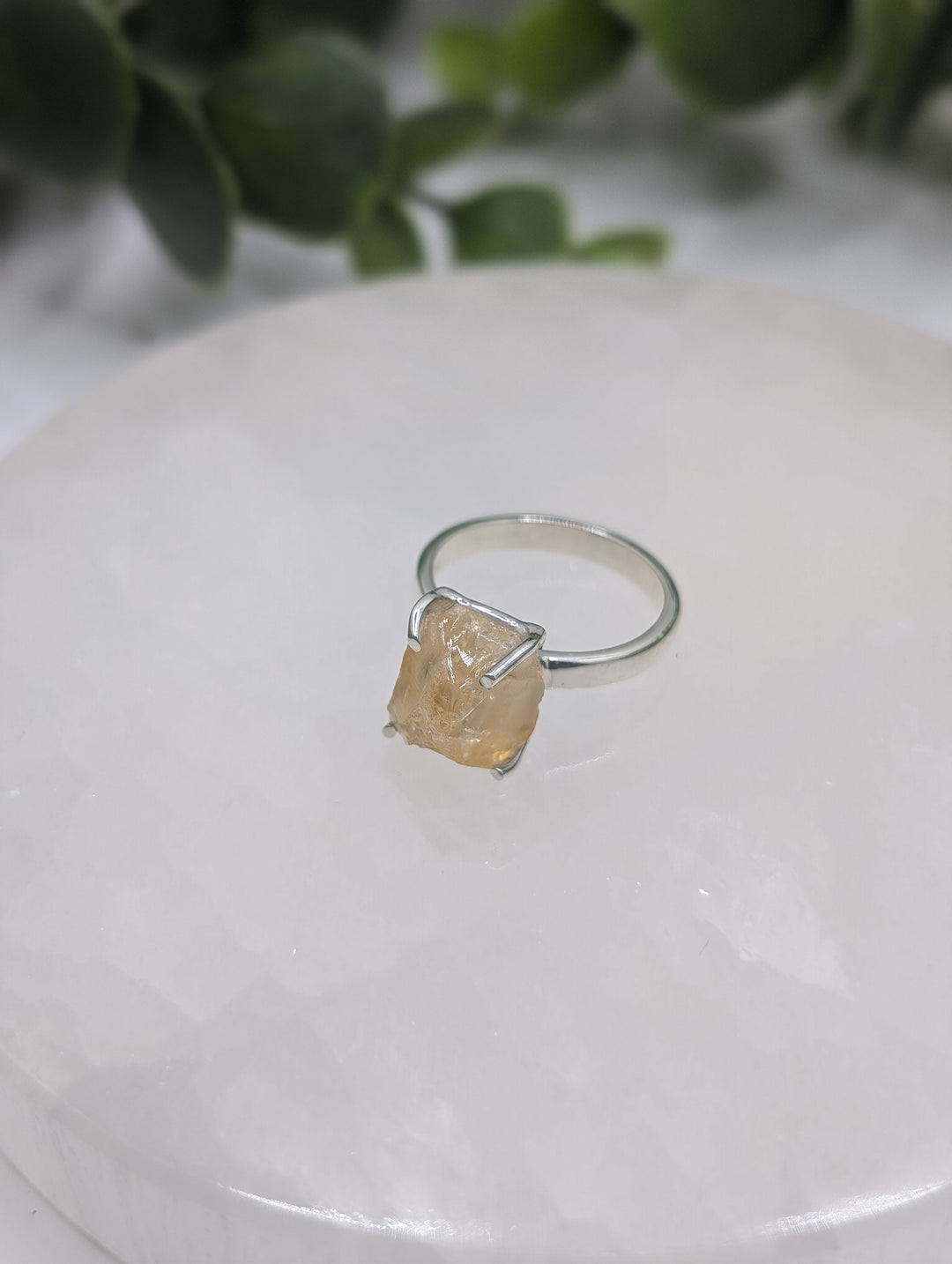 Citrine Rough Cut Sterling Silver Ring