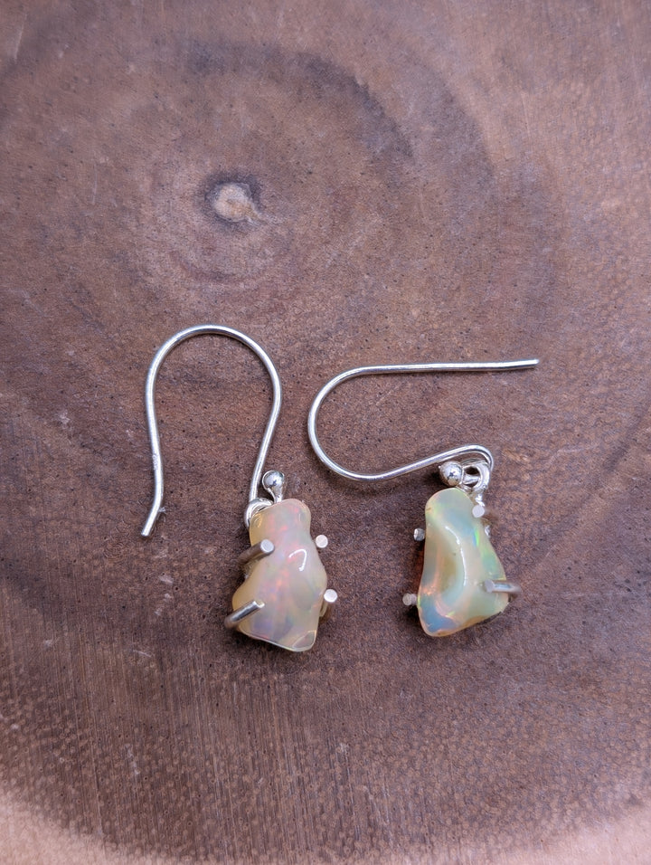 Opal Polished Nuggest Sterling Silver Earrings
