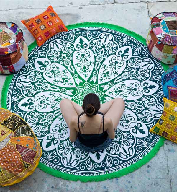 Maya Roundie Tapestry - Green